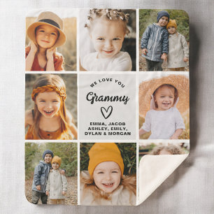 Moderne Liebe Sie Grammy Familienfoto Collage Sherpadecke