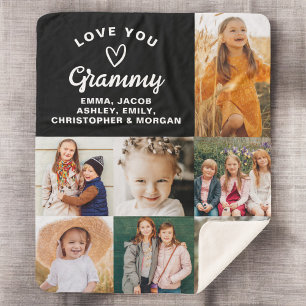 Moderne Liebe Sie Grammy Familienfoto Collage Sherpadecke
