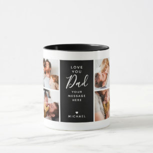 Moderne Liebe Sie Vater/Papa/andere 8-Foto Collage Tasse