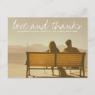 Moderne Liebe und Dank Couple Foto Postkarte