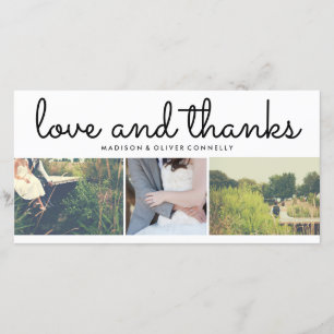 Moderne Liebe und Dank, welche die drei Dankeskarte