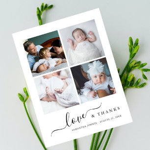 Moderne Liebe und Dankeschön Foto-Baby-Shower-Dank Postkarte