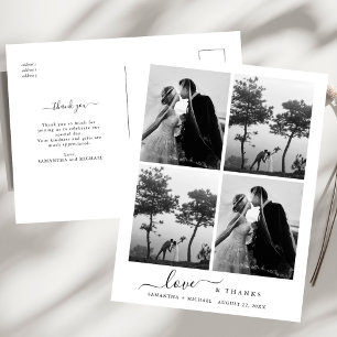 Moderne Liebe und Dankeschön für Foto-Hochzeits-Da Postkarte
