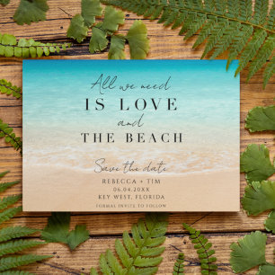 Moderne Liebe und das Beach Wedding Foto Save The Date