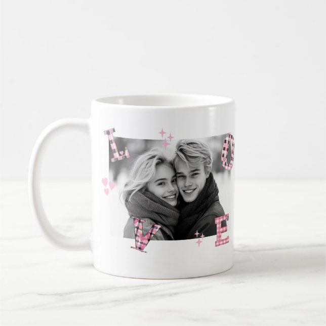 Moderne LIEBE Valentine's Day Custom Fotos Kaffeetasse (Links)