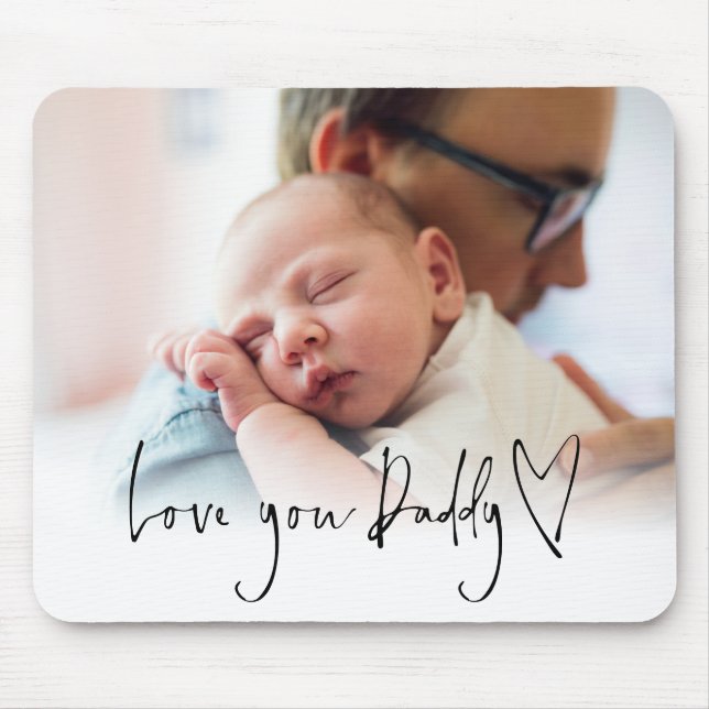 Moderne Liebe You Daddy Script Name Foto Overlay Mousepad (Vorne)