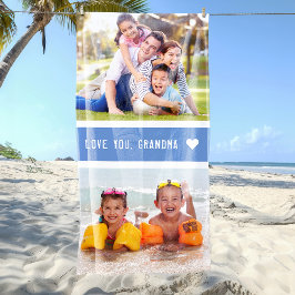 Moderne Liebe You Oma Fotos Blue Strandtuch