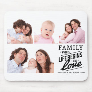 Moderne Liebe Zitat FotoCollage Mousepad
