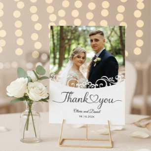 Moderne Liebesherz-Hochzeit Flache Dankeschön Po Postkarte