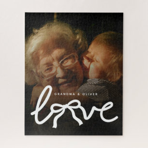 Moderne Liebestypografie Oma individuelles Fotoges Puzzle