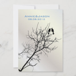 Moderne Liebesvögel rustikale Landhochzeit Einladung