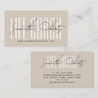 Moderne Life Coach Typografie Skript beige