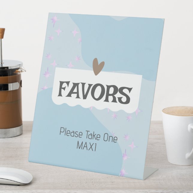 Moderne Light Blue Baby Dusche bevorzugt Sockelschild (In Situ)