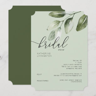 Moderne Light Sage Minimalistische Brautparty  Einladung