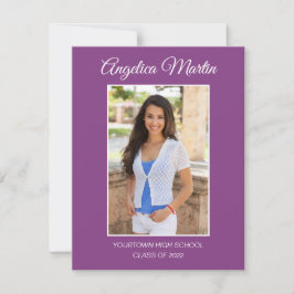 Moderne Lila 2-seitige Abschluss 3 Foto Class 2022