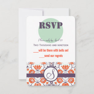 Moderne Lila Aqua Mint Moderne Typografie Hochzeit