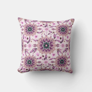 Moderne lila ästhetische Blumengestaltung  Kissen
