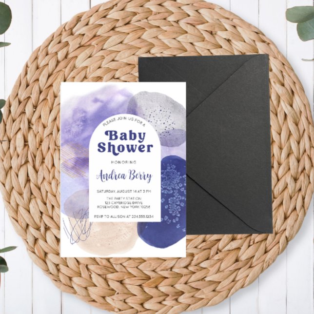 Moderne Lila Babydusche Einladung (Von Creator hochgeladen)