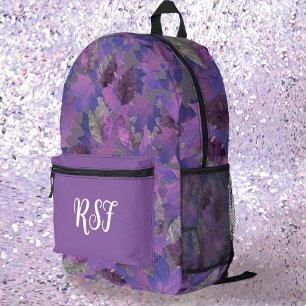 Moderne Lila Blätter Camouflage Muster Girly Bedruckter Rucksack