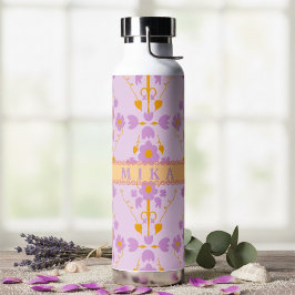 Moderne Lila Blumen und Lilac Trinkflasche