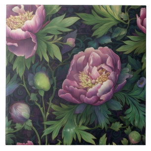 Moderne, lila Blumendekoration Fliese