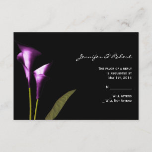 Moderne Lila Calla Liability Response Card RSVP Karte