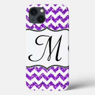 Moderne lila Chevron Girly Monogramm IPAD Hülle