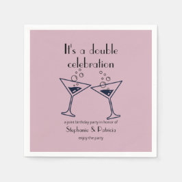 Moderne Lila Doppelfeier Geburtstag Serviette