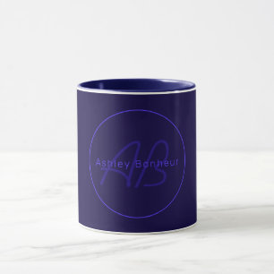 Moderne Lila Farben   Cooler Name und Monogramm Tasse