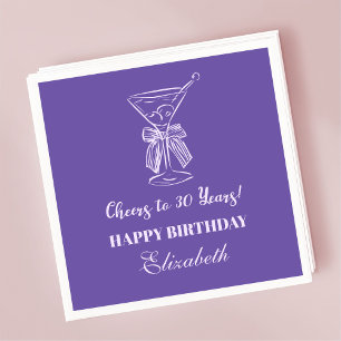 Moderne Lila Feiern bis 30 Jahre Geburtstag Napkin Serviette