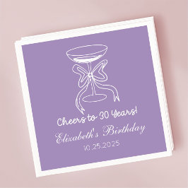 Moderne Lila Feiern bis 30 Jahre Geburtstag Napkin Serviette