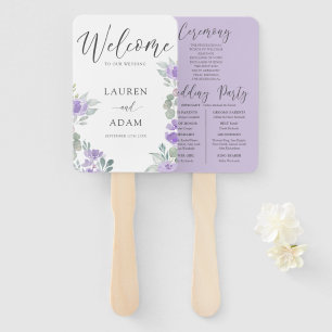 Moderne lila florale Hochzeitsmappe Fächer
