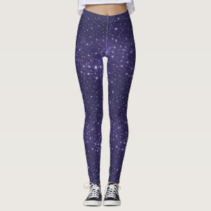 Moderne Lila Galaxie Kosmisches Universum Weltraum Leggings