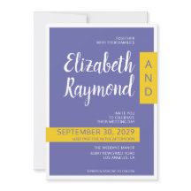 Moderne lila-gelbe Minimalhochzeit