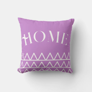 Moderne Lila geometrische Zuhause Typografie Kissen
