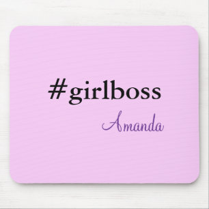 Moderne Lila Girl-Boss & Name   beste Girly Mousepad