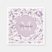 Moderne Lila Girl-Monogramm mit Namen