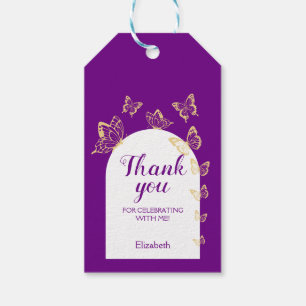 Moderne Lila Goldbarren zum Geburtstag Geschenkanhänger