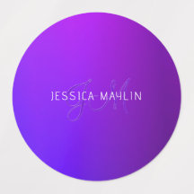 Moderne Lila Gradientenbezeichnung und Monogramm