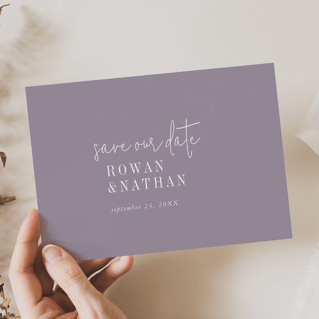 Moderne Lila Hochzeit mit Chic Lavender Save The Date (Von Creator hochgeladen)