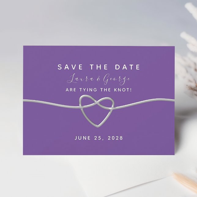 Moderne Lila Hochzeit rettet das Datum Save The Date (Von Creator hochgeladen)
