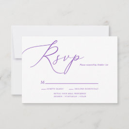 Moderne Lila Hochzeit RSVP Karte