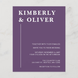 Moderne Lila Hochzeitseinladungen