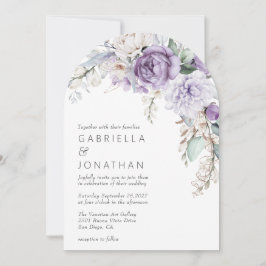 Moderne Lila Hochzeitsfeier Einladung