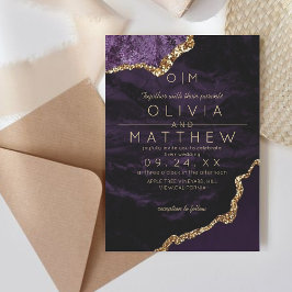 Moderne Lila Hochzeitssonne Einladung