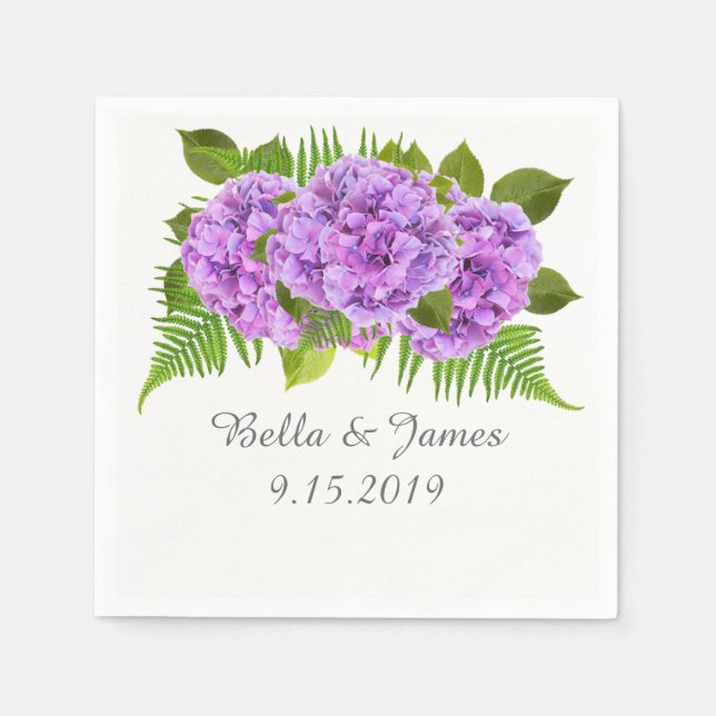 Moderne Lila Hydrangea Wedding Collection Napkins Serviette (Vorderseite)