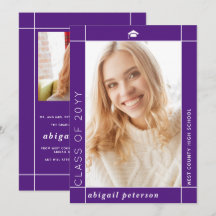 Moderne lila Klasse 2025 Abschluss Foto