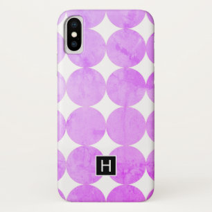 Moderne Lila Kreise Monogramm iPhone X Hülle