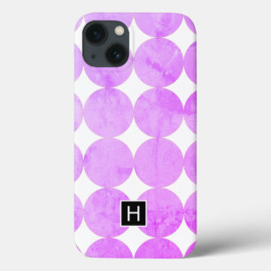 Moderne Lila Kreise Monogramm Case-Mate iPhone Hülle