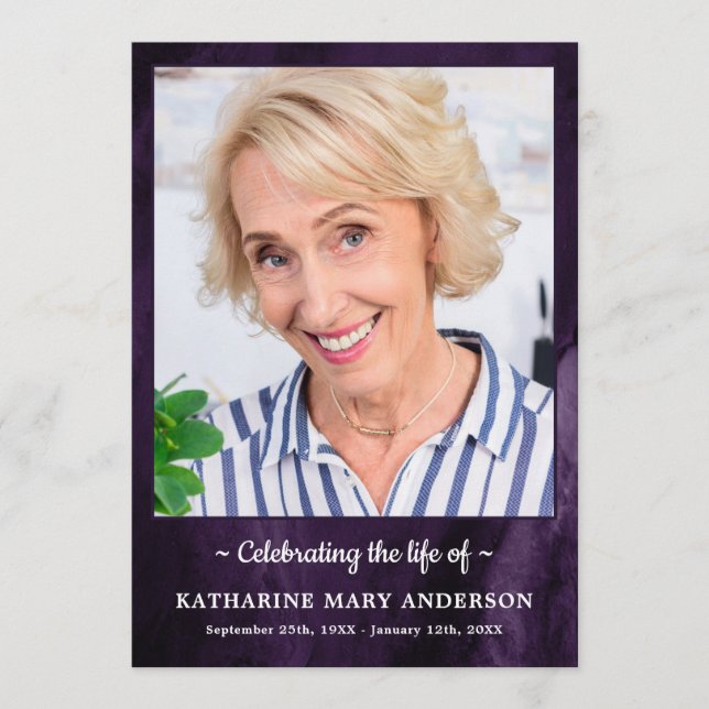 Moderne Lila Marmororden Programm (Vorderseite)